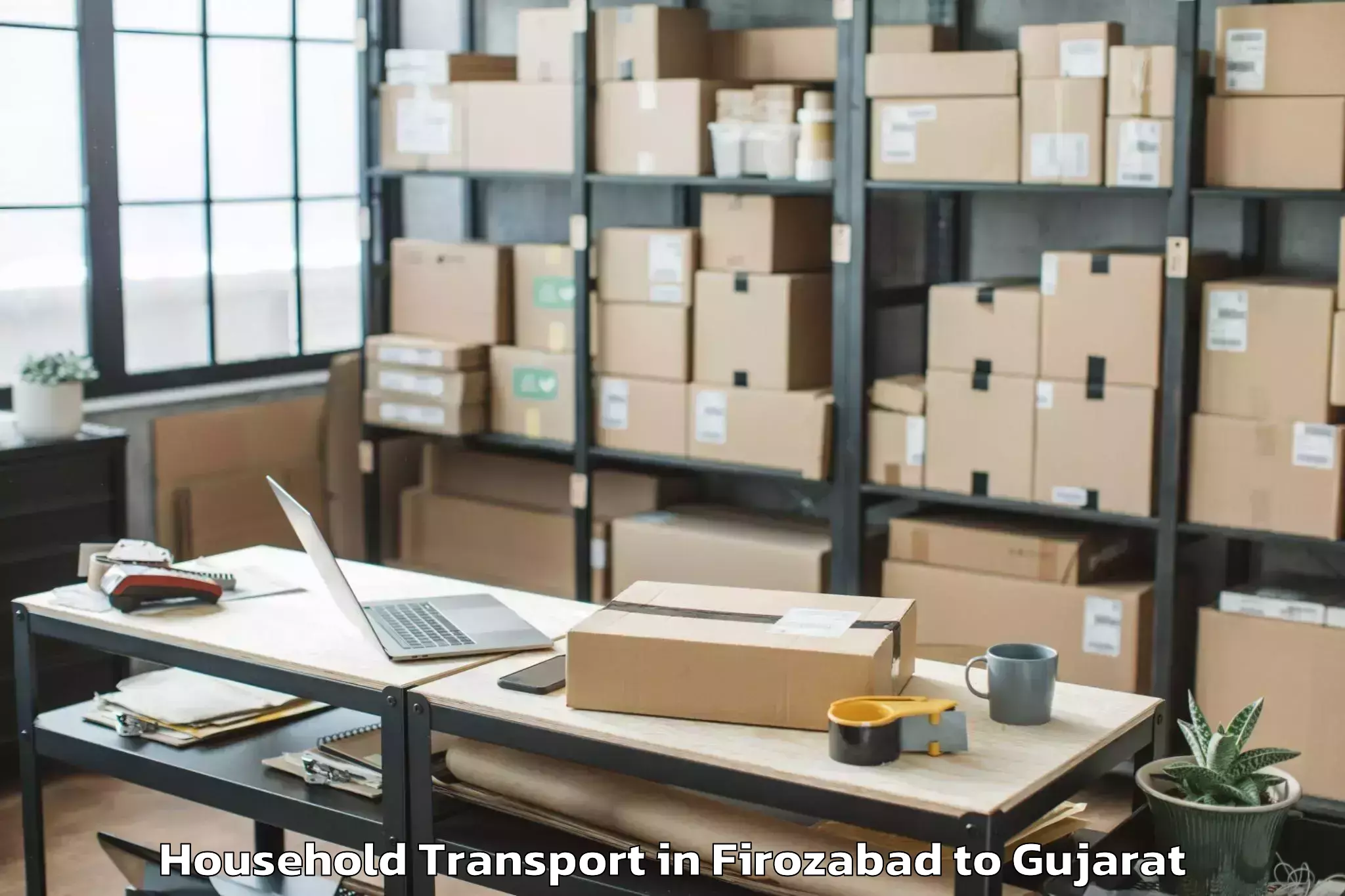 Book Firozabad to Indus University Ahmedabad Household Transport Online